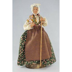 Vintage Lilliputs Santon Terracotta French Old Lady Doll Figurine Woman